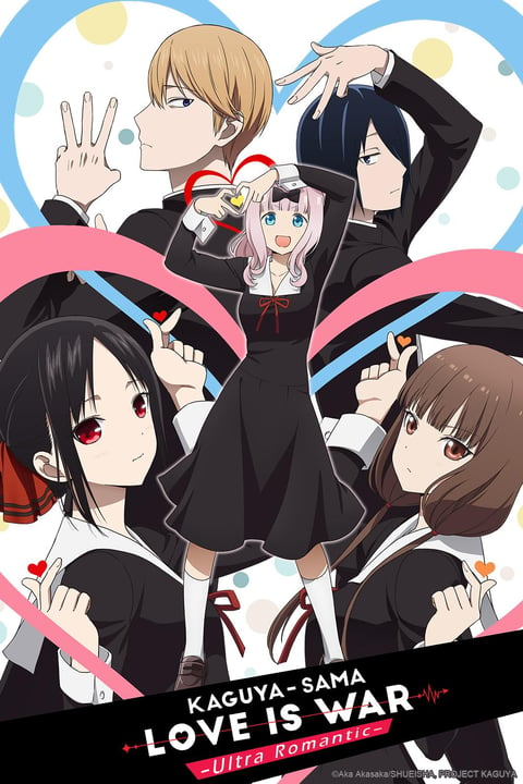 Los personajes de Kaguya-sama posando