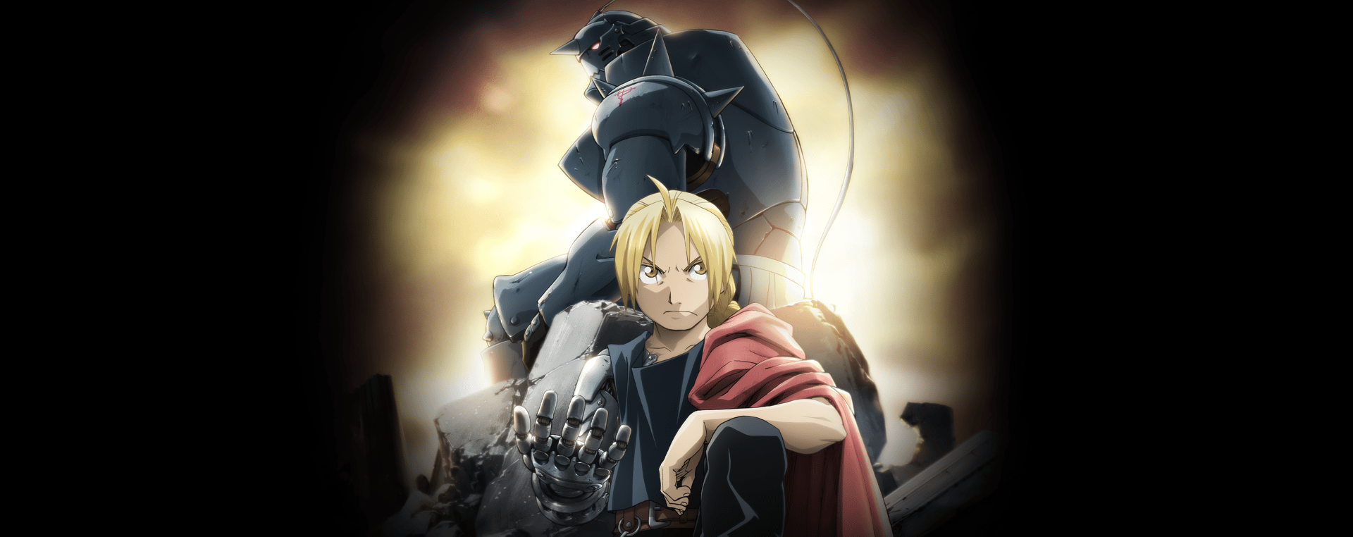 Official Fullmetal Alchemist: Brotherhood key art from Crunchyroll